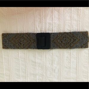 Hand beaded elastic belt